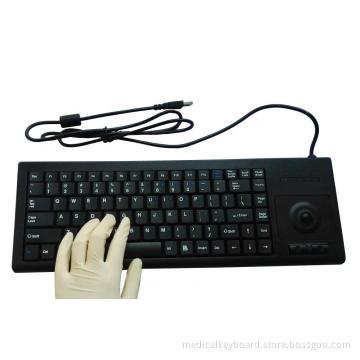 factory supply plastic USB industrial keyboard with trackball